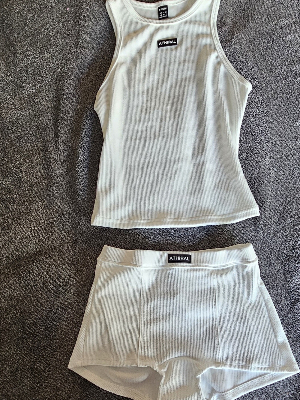 SHEIN White Ribbed Bike Shorts